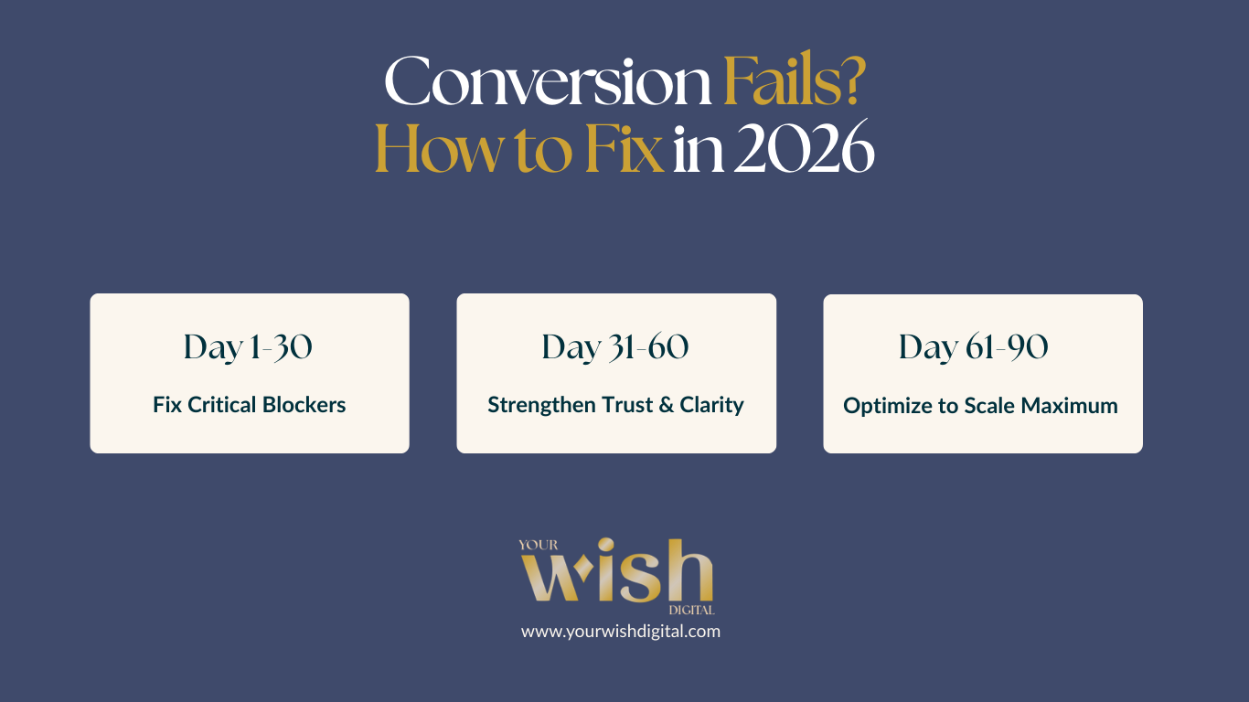 Service business website conversion analysis showing where visitors drop off before enquiring