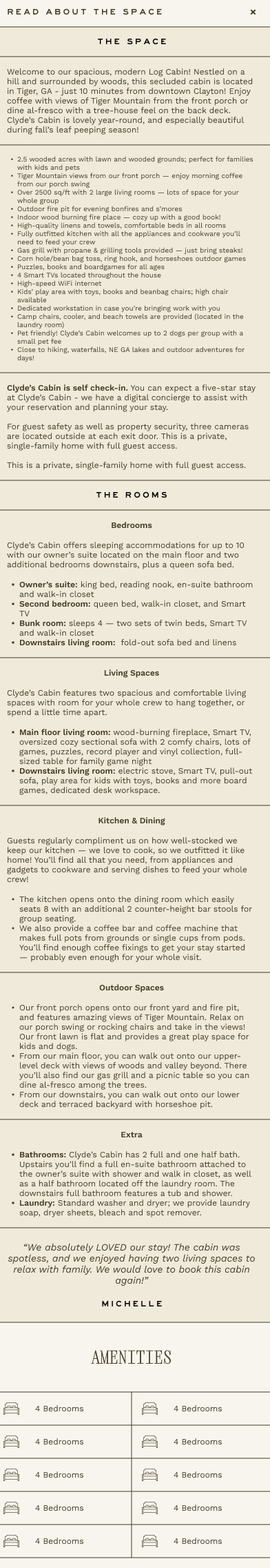 Property detail and direct booking flow on the Coast & Range Vacations short-term rental website