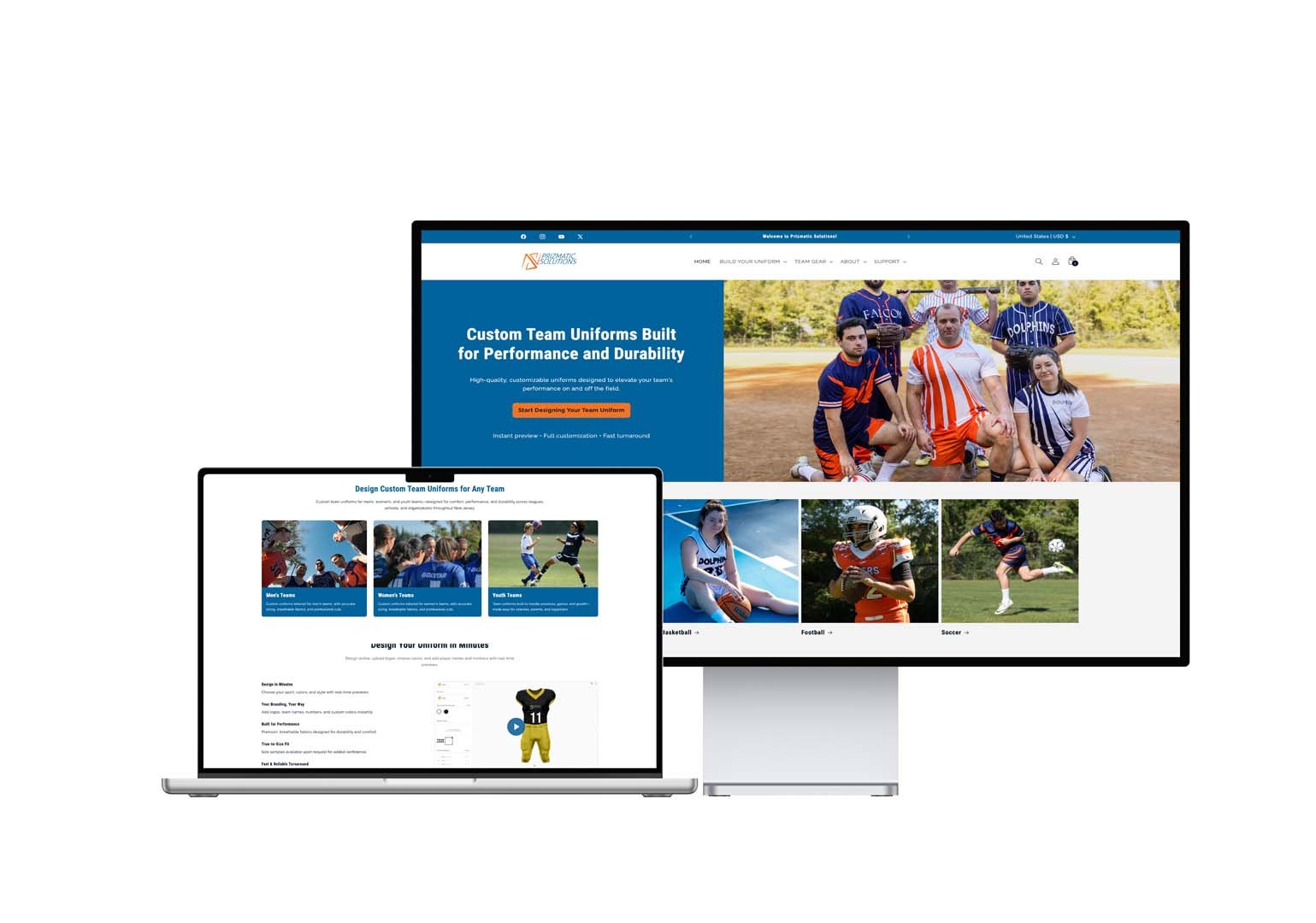 Prizmatic Solutions Shopify store after UX redesign and SEO optimization by Your Wish Digital, featuring improved product navigation, collection structure, and mobile-friendly layout.