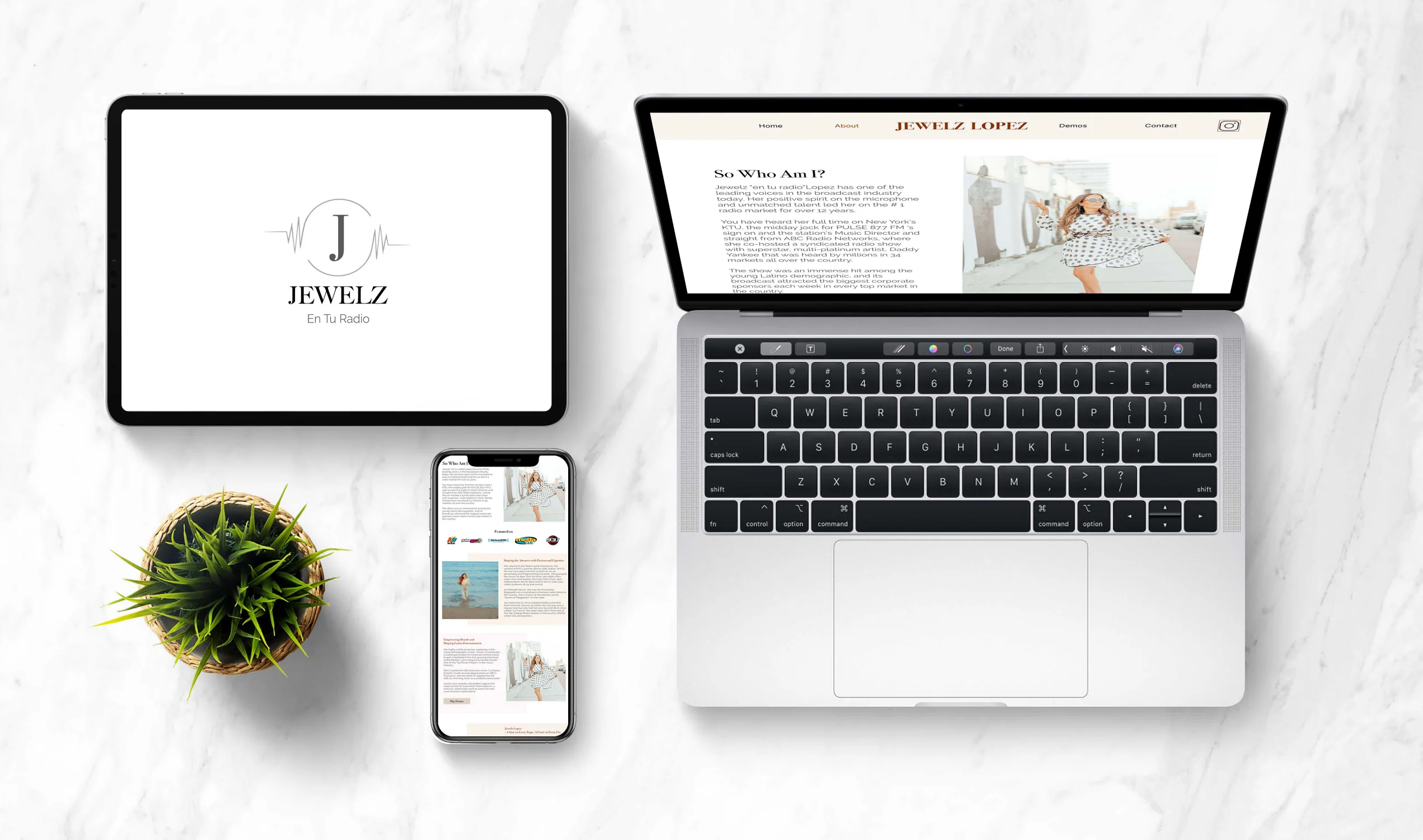 Finished custom WordPress website built by Your Wish Digital, shown across tablet, phone, and laptop